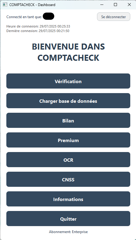 Aperçu de l'application ComptaCheck